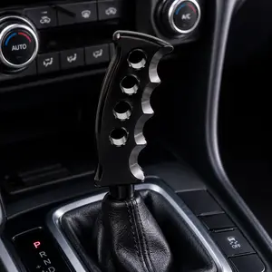 JDM Aluminum Gear Shift Knob Handle Style – Universal Manual/Automatic Car Shifter Lever with Finger Grip Design, Racing Style Interior Accessories for Cars Trucks SUVs