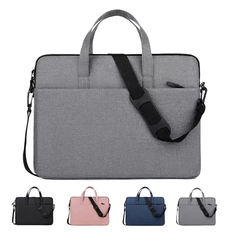 14Inch Laptop Messenger Bag - Portable Lightweight Functional Laptop Bag with Handle, Adjustable Straps, Business Casual Design for Business Travel, College Use (Pink, Grey, Black, Navy), Bag Laptop Bags