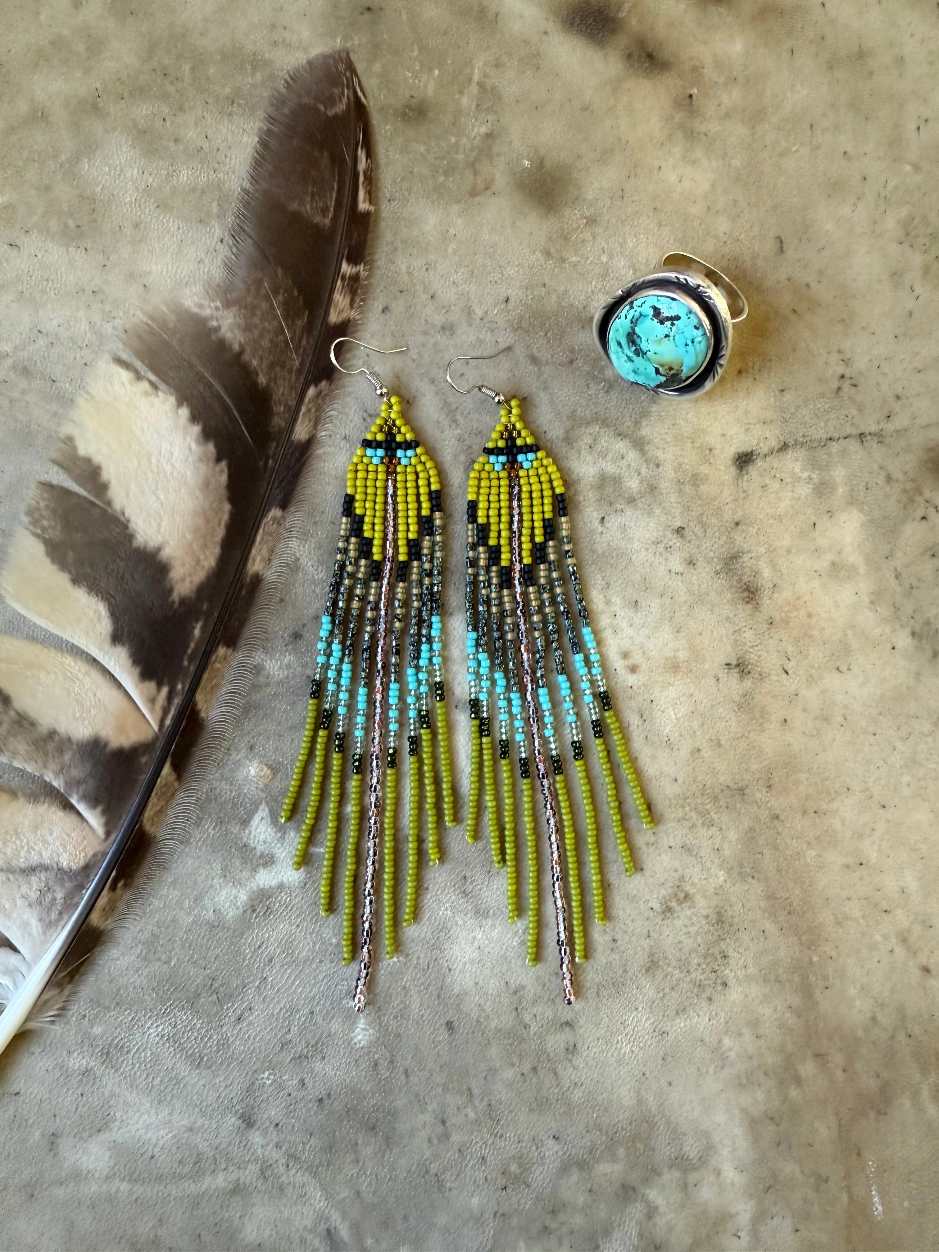 Turtle In The Clouds Beaded Earrings