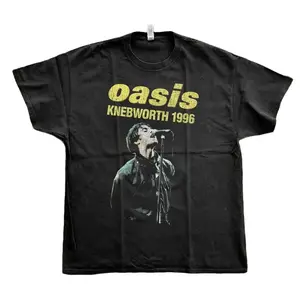 [SALE UP TO 40%] '96 Oasis Live From Knebworth Black T-Shirt, 100% US Cotton, Design & Printed In The USA