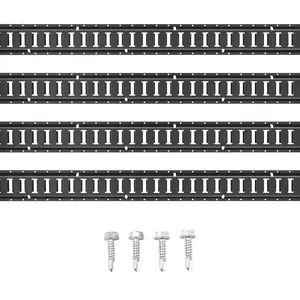 VEVOR E Track Tie Down Rail Kit, TikTokShopBlackFriday, 5' Steel Rails, 4 Pack, Secure Cargo & Heavy Loads Up to 2000 lbs, Heavy Duty Etrack Rails with Screws for Garages, Vans, Trailers, Motorcycle Tie Downs, ATV Mountings