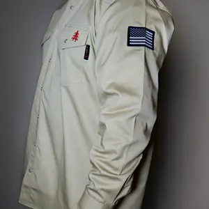 FR Western Style Pearl Snap - Khaki