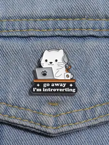 Cute Cat Design Brooch Lapel Pin, 2024 New Style Alloy Badge for Daily Clothing Decor, Clothes Accessories for Women & Men,  Enamel Pin Suitable for Backpacks, Jeans, Scarves, Hats Decoration, Fashion Accessory