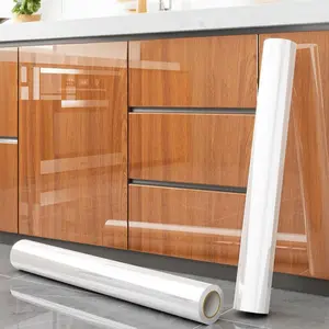 Transparent Kitchen Protective Film Roll, Waterproof Oil-Proof Fireproof Anti-Mold Adhesive Stickers for Desktop Wall Coffee Table Dining Table Furniture Marble Renovation