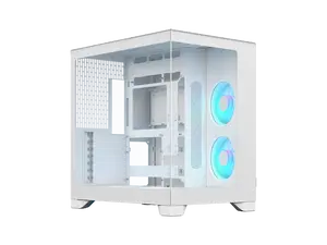 Fractal Design Pop 2 Vision White RGB - Dual-Chamber PC Gaming Case - Front and Side Glass Panels- Four 120 mm Reverse Blade RGB Fans Included - Spacious Interior - E-ATX (up to 280 mm) ATX/mATX/ITX