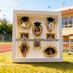 DIY Mini Museum Silhouette Box Set, Personalized Photo Frame Shadow Box, Unique Memory Display Case, Fashionable Keepsake Holder, Decorative High Quality Frame
