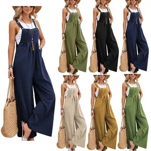 vacation romper 2025 New hot selling mid-waist retro style women's fashion pants hot project solid color women's casual pants overalls vacation holiday party pocket denim short Women's Drawstring Cargo Joggers Colorblocked Plus Si