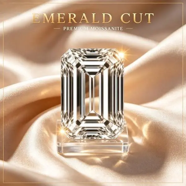 Premium Emerald Cut Moissanite Loose Gemstone, Brilliant Synthetic Stone For Custom Fine Jewelry