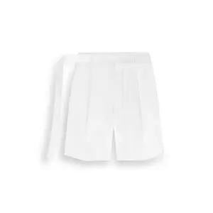 Men's Premium Linen Shorts - White, 100% Linen, with build-in belt, Regular Fit, Casual Style