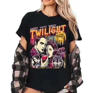 Twilight Shirt Limited Vintage T-Shirt, Oversized Unisex T-shirt Twilight Fans Homage T-shirt, Gift For Book Lover Twilight Saga Comic Retro