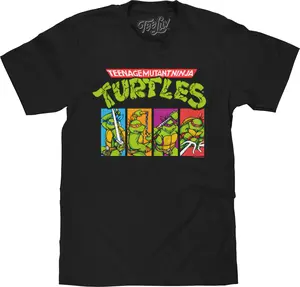 Teenage Mutant Ninja Turtles Pixelated Graphic T-Shirt - Black graphic tee