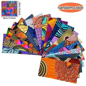 8/12pcs African batik fabric - pre cut 15x20 inch fabric blocks, random colors, suitable for splicing, DIY sewing, scrapbooking, bedding | multi-color ethnic style African textile craft fabric