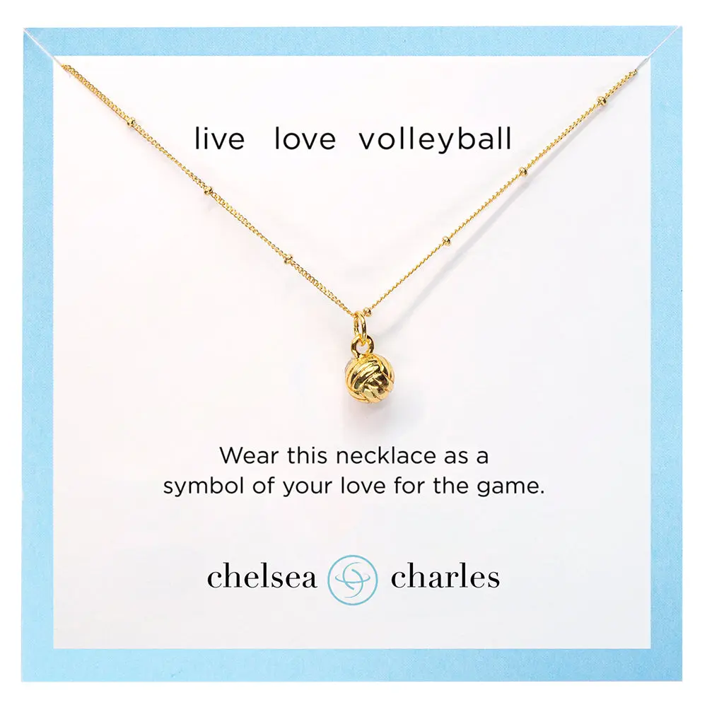 CC Sport Gold Volleyball Charm Necklace CC Sport Gold Volleyball Charm Necklace