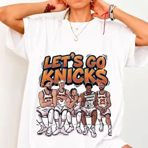 Let's Go Knicks Shirt, Vintage New York Basketball Graphic Tee, Retro Hoops Fan Gift ZFS