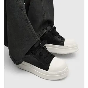 Cheat Code Height Boost: Black & White Platform Sneakers