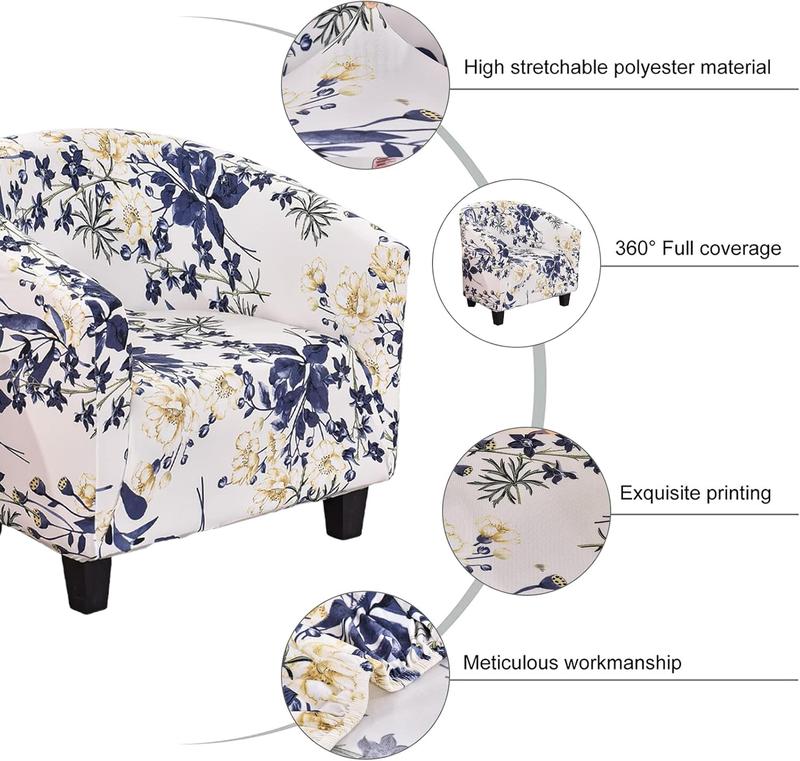 Club Chair Slipcover Jacquard Tub Chair Cover Stretch Armchair Covers Sofa Cover Furniture Protector for Living Room