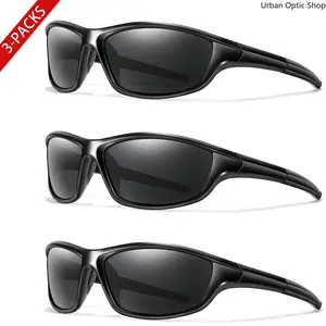 3-Pack Polarized Cycling Sunglasses for Men Women, Lightweight UV400 Protection Anti Glare Sports Sun Glasses for Driving Riding Hiking Outdoor