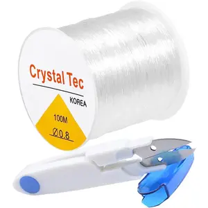 0.8mm Bracelet String Elastic,  Clear Elastic String for Bracelets, Clay Bead String, 100m Stretchy Bracelet String for Bracelet Making, Stretch Beading String Cord Thread for Beads()