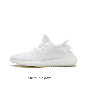 Minimalist Full Cream White Seamless Knit Sneakers With Ribbed Wave Foam Soles
