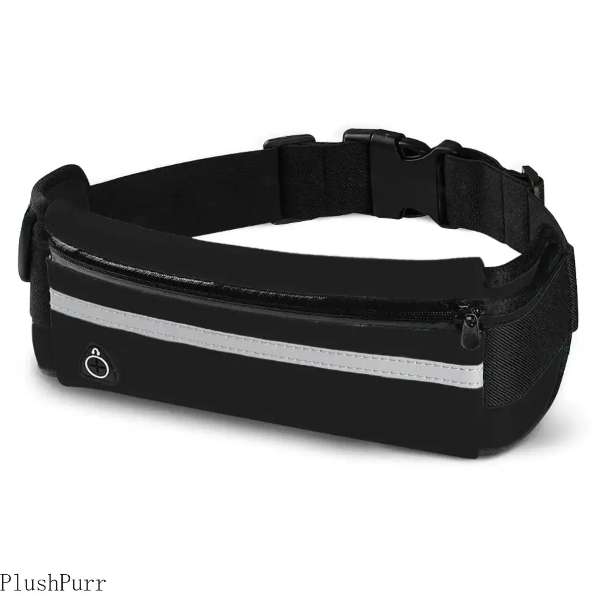 Men's Polyester Sport Waist Pack - Lightweight 3.3 Oz, Adjustable (27"-49") Fits All Sizes, Water-Resistant, Quick Drying, Front Pocket, Earphone Slot, Reflective Tape for Running, Hiking, Cycling, Adjustable & Fits All Sizes