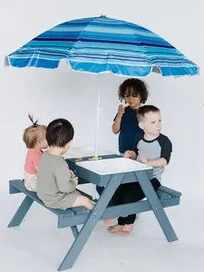 Beright Kids Sensory Picnic Table with 3 Collapsible Bins (1large + 2 small) and Umbrella Beright Kids Sensory Picnic Table with 3 Collapsible Bins (1large + 2 small) and Umbrella