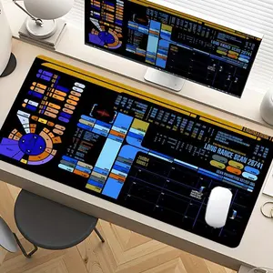 Trekker Sci-fi Control Console Design Mouse Pad, Large Gaming Mouse Pad, Non-slip Rubber Base Stitched Edge Desk Pad for Laptop Desktop, Desktop Accessory