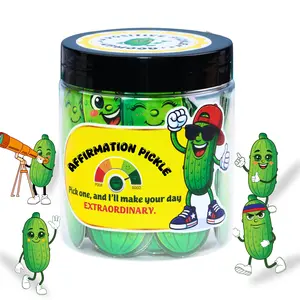 60 Positive Pickle Affirmations in a Decorative Jar - Uplifting and Motivational Quotes for Daily Inspiration, Emotional Support, Friendship Gifts.