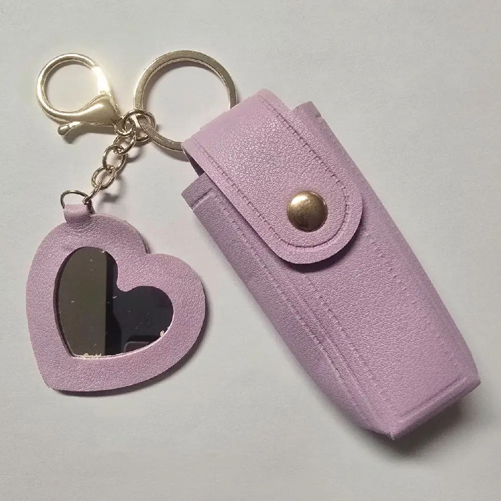 Cute Light Purple Lipstick & Chapstick Holder with Matching Mirror, Mini Travel Product, Mini Purse Accessories, Everyday Home Organizer Storage Solution with Holder, Mini Travel Products, Mini Accessories For Your Purse