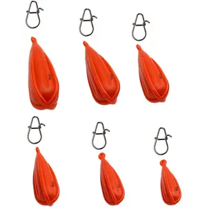 Generic Fishing Practice Plug PVC Fishing Practice Casting Plug Rubber Practice Plug Suitable Kids Fishing Lures 6 Mixed Sizes Weight for Improving Casting Skills, orange, DYSLELHS001
