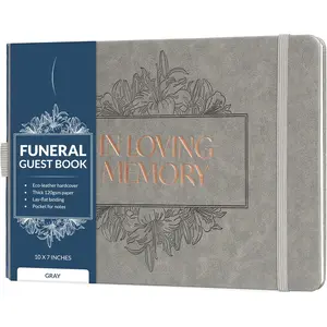 Funeral Guest Book for Memorial Service - In Loving Memory Guest Sign In Book for Funerals - 610 Entries, 10x7? (Gray)