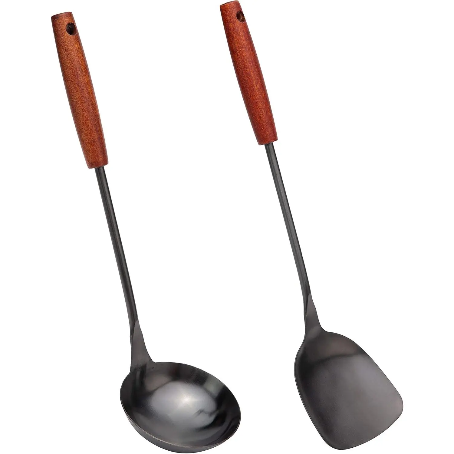 Wok Spatula and Spatula Set, 14.2-15inch Wok Utensils, Stainless Steel Wok Spatula