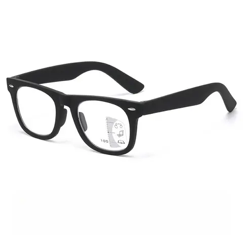 Unisex Multifocal Progressive Reading Glasses - Anti-Blue Light, Low-Profile, Lightweight Sturdy Frame, All-Day Cozy Wear, Far and Near Dual-Purpose, Digital Computers Use, Gift for Seniors