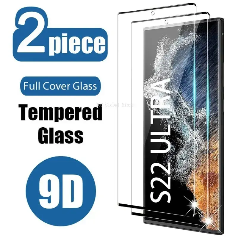2Pcs Full Cover Tempered Glass for Samsung Galaxy S22 S23 S24 Ultra S22 Plus Screen Protector for S21 S20 Glass