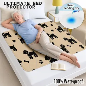 Waterproof Mattress Protector Pad, Heart Print, Reusable, Washable, for Bedroom, Sofa, Pet Bed, Easy Clean, Durable Home Protection