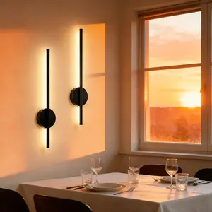 2pcs black/gold LED 50cm aluminum charging wall light with infinite dimming suitable for living room background wall, bedroom headboard, hallway, dining atmosphere, hotel decoration