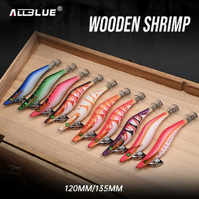 ALLBLUE 10pcs Eging Kit 3.0# 3.5# Slow Sinking Squid Hooks Fishing Squid Octopus Cuttlefish Luminous Artificial Jigging Lures With Storage Bag