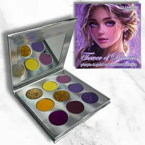 Cheerleader Eyeshadow Palette – Purple & Gold Glitter, Shimmer & Matte Makeup