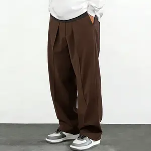 Men's spring/summer lightweight loose straight-leg casual dress pants, basic solid color simple versatile spring trousers, comfortable breathable style suitable for various occasions in daily life.men's wear flash sale.