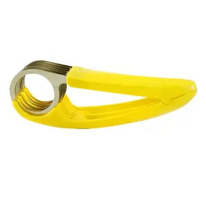 Banana slicer + Stainless Steel Fruit and Vegetable Salad Peeler Cutter Kitchen Tools For Banana,Strawberry,Grape（2 pcs）