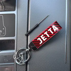 Vw Jetta Keychain Carbon Fiber Material Multiple Colors Available, Durable & Stylish Accessory for Car Keys, Perfect Gift Idea