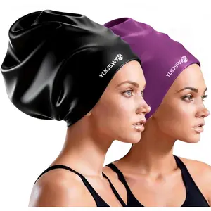 Extra Large Swim Cap for Braids and Dreadlocks Women Men, Waterproof Silicone Pool Swimming Cap for Adult with Long Thick Curly Weaves Afro Hair Extensions Keep Hair Dry
