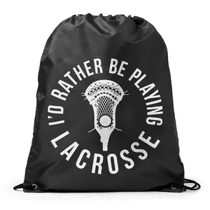 I'd Rather Be Playing Lacrosse Drawstring Backpack