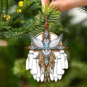 Owl  Native American - Unique Christmas Gift Decor Flat Acrylic Lightweight Ornament Cloth Room