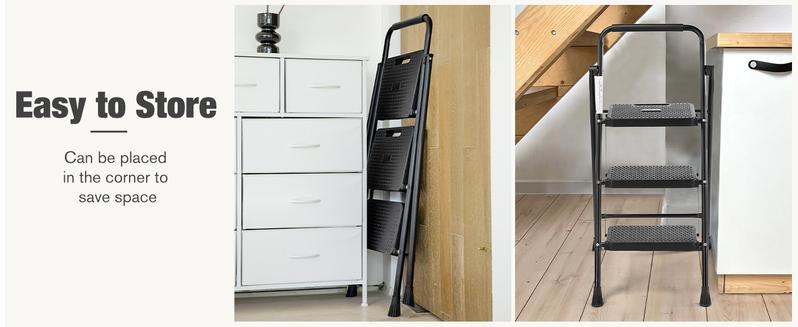[Deal] Heavy Duty Step Ladder, Lightweight Foldable Stool for Adults, Small Ladder Portable Ladders with Sturdy Construction for Kitchen and Home