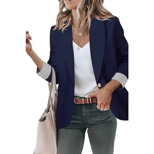 Blazer Jackets for Women Open Front Long Sleeve Work Office Casual Blazers with Pockets S-2XL