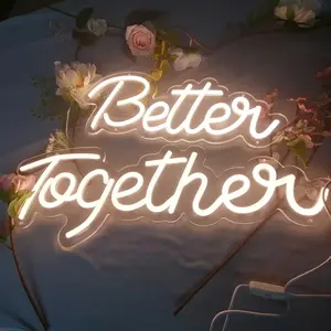 New 1pc Better Together LED Neon Sign - Elegant Illumination for Weddings & Engagements - Versatile Decor for Anniversaries Parties and Home