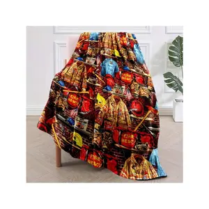 Firefighter Theme Flannel Throw Blanket - Poly Knitted, Digital Print, All-Season Cozy Blanket Couch, Bed, Camping, Office - Soft, Warm & Durable Fire Rescue Design,, Birthday Mother's Day Size