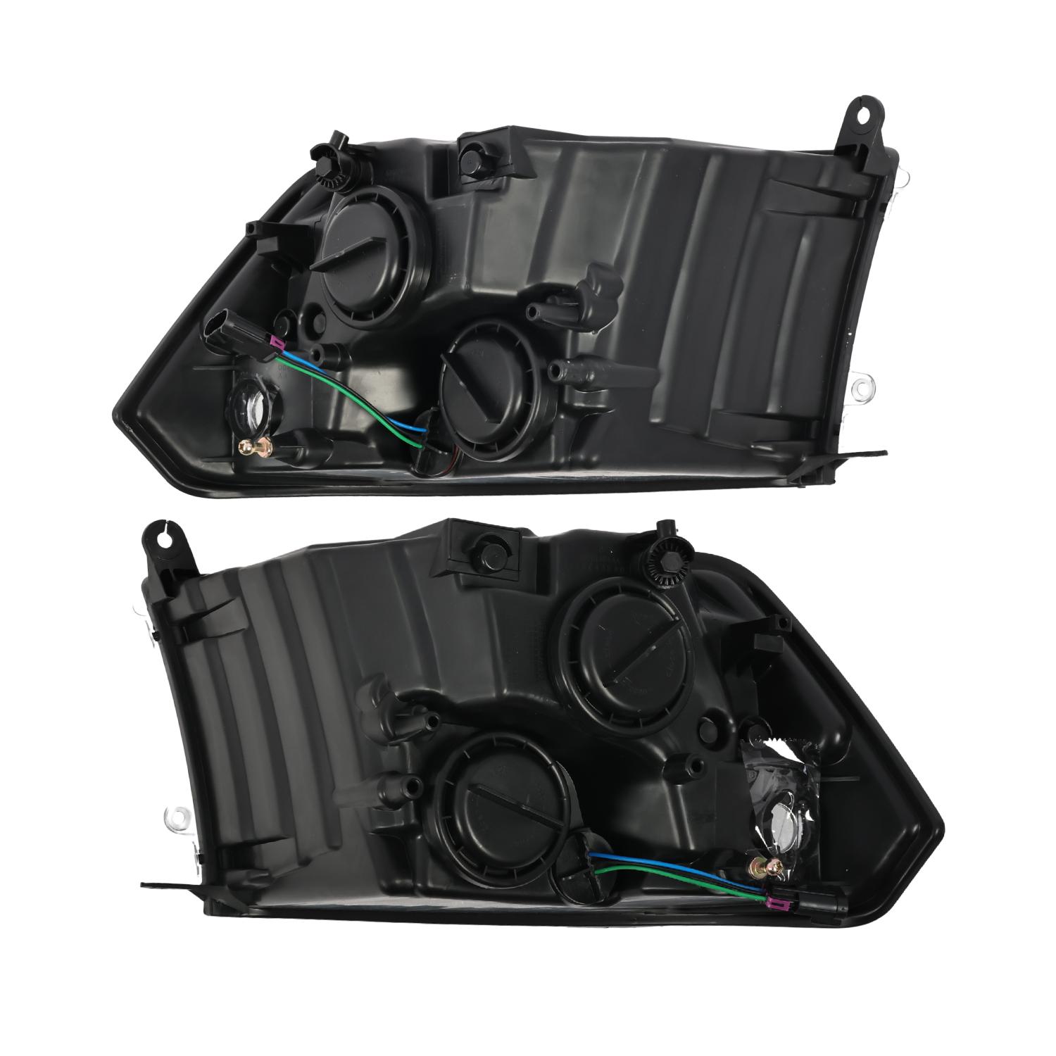 Nakkaa Halogen Headlight Assembly Pair, Direct Replacement for 2009-2018 Dodge Ram 1500/2500/3500/4500/5500 Factory Quad Headlight Models ,Chrome Housing Clear Lens,  Driver & Passenger Side