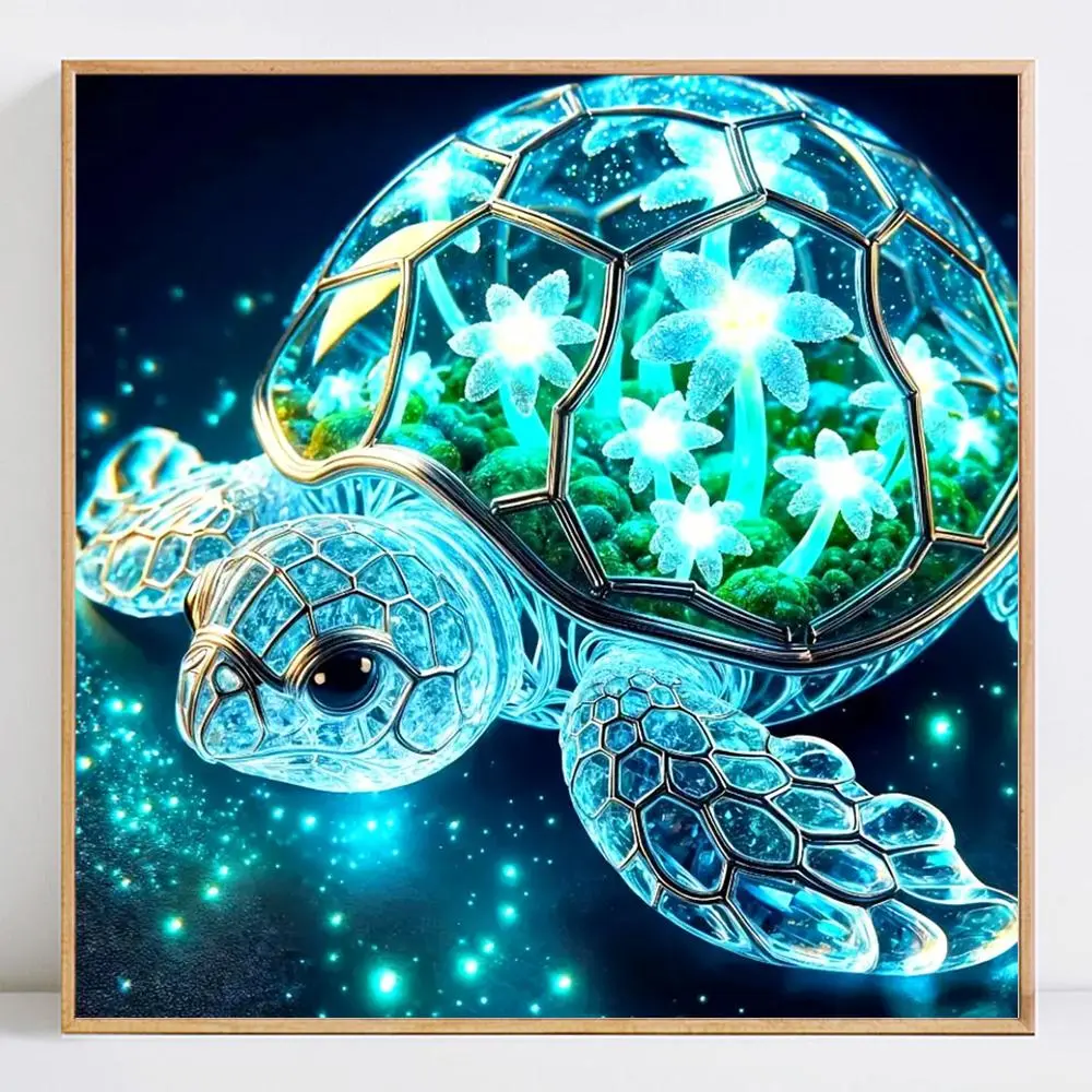 Turtle Pattern 5D DIY Diamond Arts Colorful Painting Kit without Frame, DIY Decorative Art Picture for Beginner, Wall Art Decor for Home Living Room Bedroom, Diamond Painting Kits