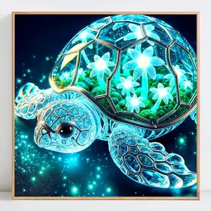 Turtle Pattern 5D DIY Diamond Arts Colorful Painting Kit without Frame, DIY Decorative Art Picture for Beginner, Wall Art Decor for Home Living Room Bedroom, Diamond Painting Kits